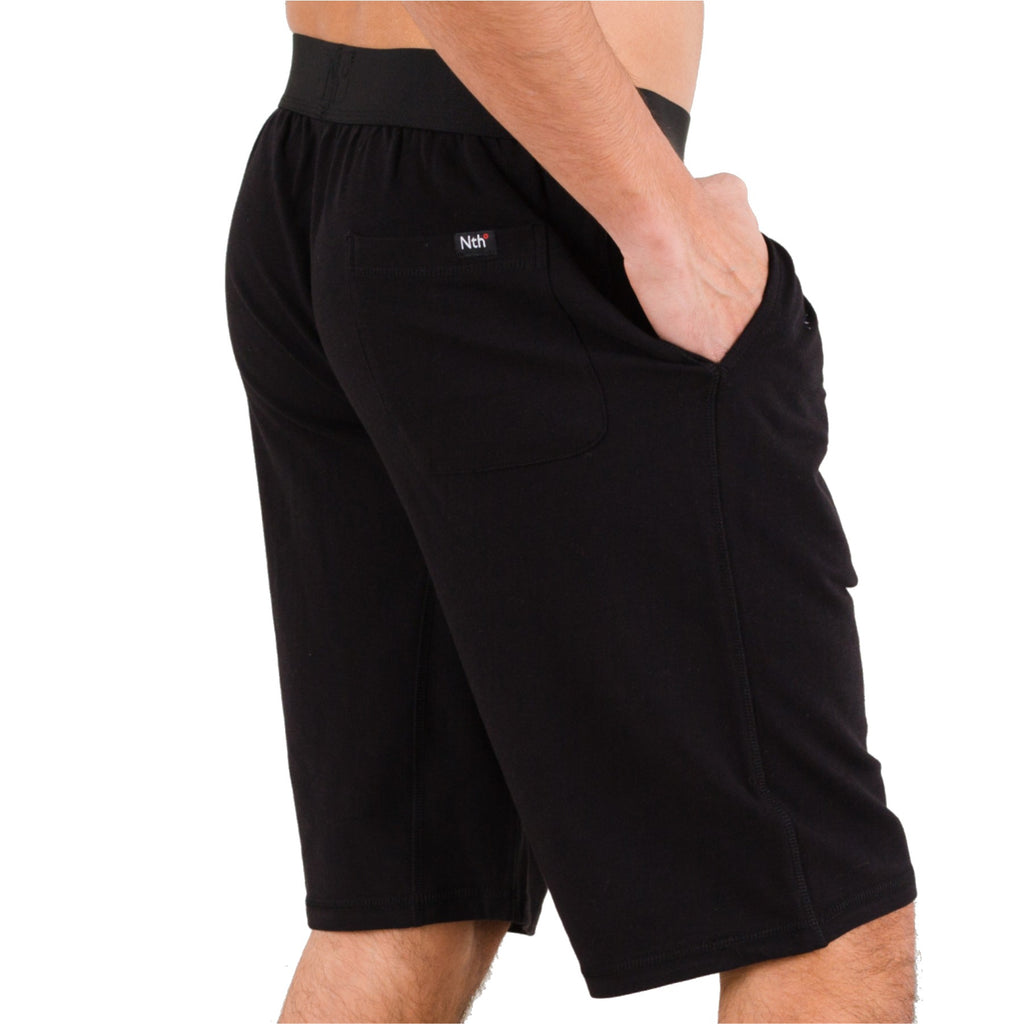 Black Lounge Shorts in Pima Cotton Terry